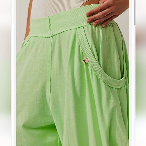 NWOT Free People Summer Slumber Pant Key Lime - Picture 2 of 8
